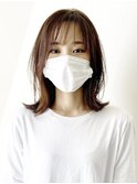 20代30代40代外ハネミディアムシースルー前髪