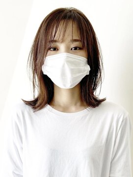 ザヘアメイクシェア(THE -HAIR MAKE SHARE-) 20代30代40代外ハネミディアムシースルー前髪