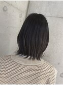 切りっぱなしロブ　暗髪アッシュグレージュ　おおたかの森