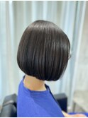 30代40代50代透明感ダークアッシュ白髪ぼかしナチュラルボブ