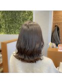 ブリーチなし透明感ブラウン×くびれボブスタイル