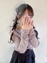 編み込みツイン＋髪ハートリボン