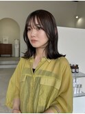 オリーブブラウンミディアムヘア