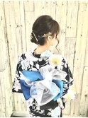 ゆかたの着付けとヘアセットは岡山表町のヘアースペースムーンへ
