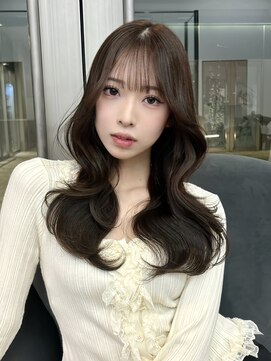 20代30代◎ブリーチ無しグレージュ小顔レイヤー韓国風