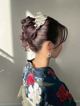 ヘアーブレイス(hair brace) 千葉駅/着物ヘア/大人ガーリー/ダークアッシュ/似合わせカット