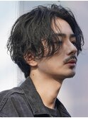 メンズパーマルーズパーマシャドウパーマセンターパート緩め