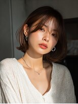 ロッソ 大橋店(Rosso) 顔まわり流れるブラウンボブ【大橋】