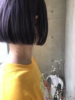 ビビト(bibito) bibito 前下がり ハイトーン切りっぱなし パープルアッシュボブ
