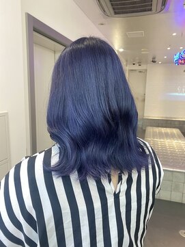 ゲーム 原宿店(GAME) ダブルカラーネイビーブルーカラーケアブリーチハイトーン