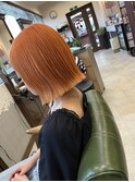 ハイトーン切りっぱなしボブ