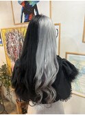 黒シルバーのコントラストカラー