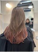 ベージュグラデーションピンク
