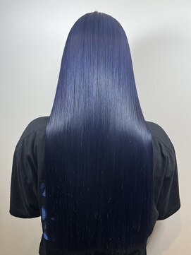プラス ファースト ヘア(Plus 1st) ブルーブラック×ネイビーブルー×スーパーロング×髪質改善