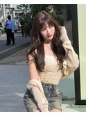 韓国ヘア　2wayバング  レイヤーカット くびれヘア  顔周り/