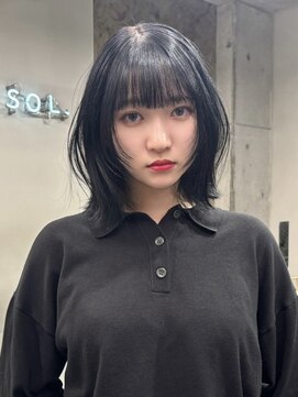 ソル ジングウマエ(SOL JINGUMAE) 顔周りレイヤーカットタッセルボブ外ハネボブワンホンボブ韓国