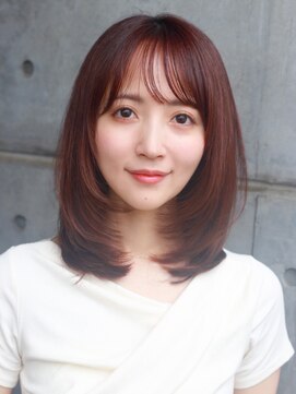 エミュ 表参道 青山(emu) スタイリング簡単ワンカールレイヤーミディアム表参道