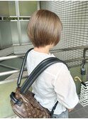 20代30代40代 小顔ショートボブ/くすみハイトーンベージュ