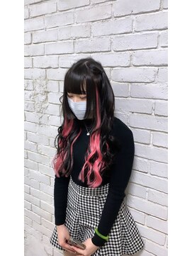ロングエクステ×インナーピンクエクステ