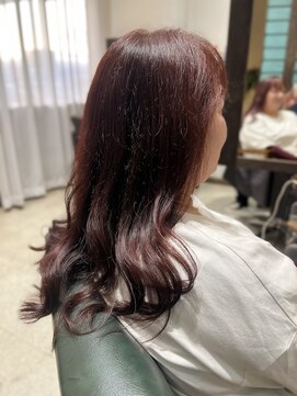 ロングレイヤー×バーガンディブラウン