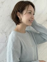 カバーヘア ブリス 川口(COVER HAIR bliss)&nbsp;オリーブグレージュ小顔レイヤーショートボブA12川口30代40代
