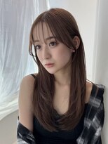 エヌ 大阪梅田茶屋町(enu) 韓国風顔まわりレイヤーカット×ダークブラウン