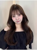 ★顔周りカットココアブラウン小顔ミルクティーブラウン韓国ヘア
