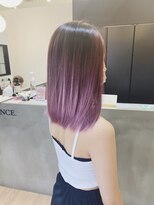 チェレ オレ 新金岡店(Chere ore)&nbsp;パープルバレイヤージュ×ミディアムAラインボブ