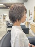 大人ショートヘアイルミナカラーグレーベージュ/カーキ☆