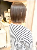 福山市美容室Caary人気ナチュラルストレート外ハネボブ