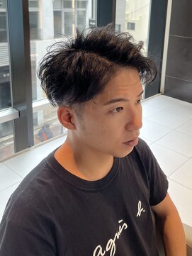 ルルディ バイ アフロディーテ銀座(luludi by APHRODITE) サーフカール/ブルーブラック/フェザーパーマ/銀座