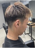 メンズ/アップバング/ツーブロックマッシュ/束感ショート波巻き