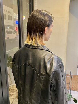 ヘアー アイス ルーチェ(HAIR ICI LUCE) メンズボブ抜きっぱなし裾カラー/大矢