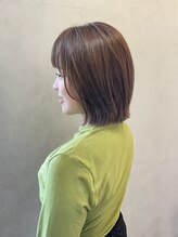 ＊切りっぱなしボブにブリーチなしでも作れる透明感