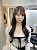 前髪あり韓国カール髪質改善姫カットセミディシアーカラー