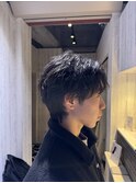 フェザーマッシュツイストパーマソフトツーブロックコンマヘア