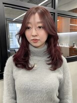 ニコ トウキョウ 渋谷(nico TOKYO)&nbsp;ワインレッド/チェリーレッド/レイヤーカット/ケアブリーチ/赤髪