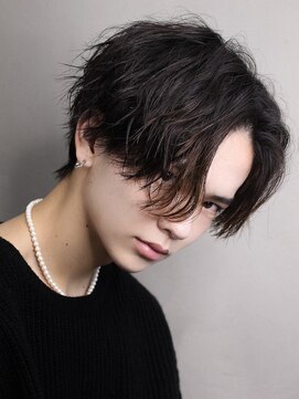 エルマーク 豊中(L-MARK) スパイラルパーマツイストパーマアップバング短髪メッシュ