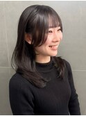 【顔周り似合わせカット】姫カットレイヤー/くすみベージュ