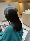 大人シアーベージュミニウルフボブミディアムレイヤー