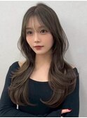 髪質改善レイヤーカット前髪カット顔周りレイヤー暗めカラー銀座