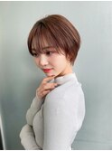 前髪あり耳掛け丸みボブコンパクトショート20代30代40代50代