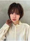 大人ガーリー/ダークアッシュ/似合わせカット/レイヤーショート