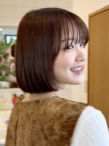 グリーンミドル(GREEN middle) まとまるボブ/切りっぱなしボブ/オリーブカラー/艶カラー/透明感