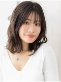 ダークブラウン切りっぱなしゆるふわミディアムX志木20代30代