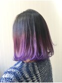 冬のブリーチ グラデーションカラー パープル ラベンダー