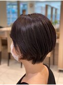 根元立ち上げパーマ　ショートボブ