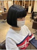 黒髪/グレーベージュ/アッシュ/前髪パーマ/オリーブベージュ