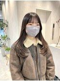 デザインカラー/レイヤーカット/オリーブベージュ/ウェットヘア