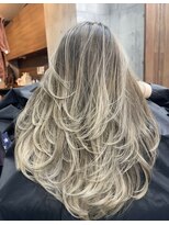 ラフ(LAFF)&nbsp;#バレイヤージュ#グレージュカラー#ボブウルフ#ココアベージュ